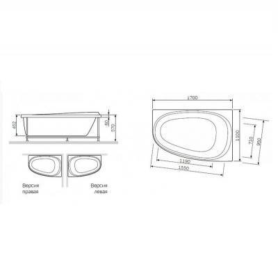 Будкрам купить Like Ванная права, 170х110 см Like Ванная права, 170х110 см 2