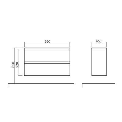Будкрам купити АКЦЕНТ Тумба підвісна з раковиною-100 Альфа АКЦЕНТ Тумба підвісна з раковиною-100 Альфа 7