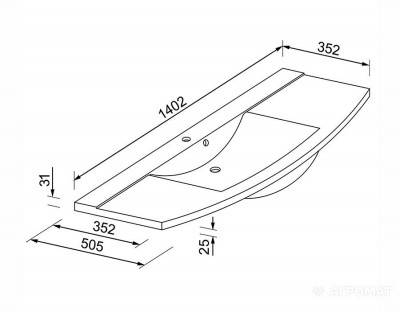 Будкрам купить OASIS UM140.118 Раковина - 140 см OASIS UM140.118 Раковина - 140 см 6