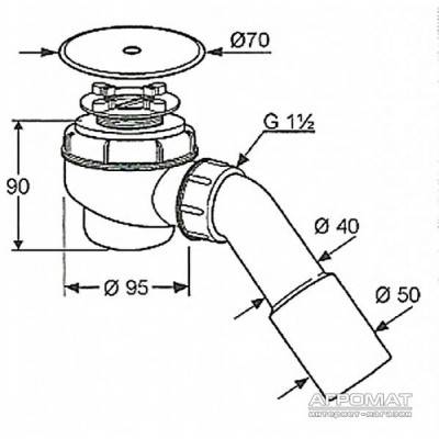 Будкрам купити Tasso 50 Сифон д/піддона Tasso 50 Сифон д/піддона 2