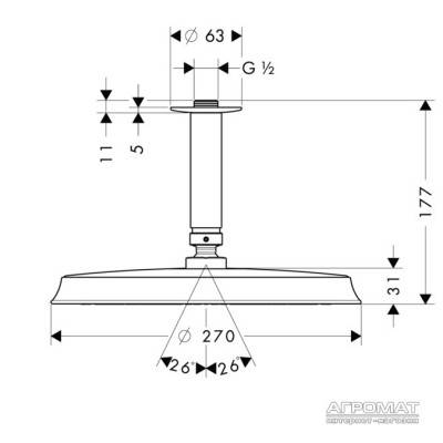 Будкрам купити Raindance Classic AIR 240 Верхній душ Raindance Classic AIR 240 Верхній душ 2