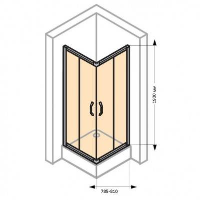 Будкрам купити X1 FLEX Розсувні 2-секційні душові дверцята 1000*1000*1900 мм, профіль brushed silver, скло прозоре X1 FLEX Розсувні 2-секційні душові дверцята 1000*1000*1900 мм, профіль brushed silver, скло прозоре 2