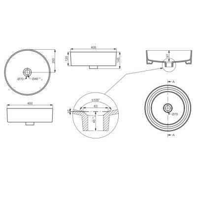 Будкрам купить ALLROUND раковина тонкостенная, белый матовый ALLROUND раковина тонкостенная, белый матовый 2