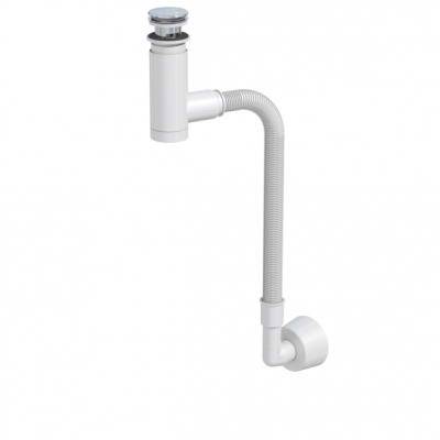 Будкрам купить Сифон для умывальника Easy Clean, телескопический, легко очищается, выход слива d40/32, сливная гофра d32х892мм, переходник d32/40 90° с розеткой, клик-клак