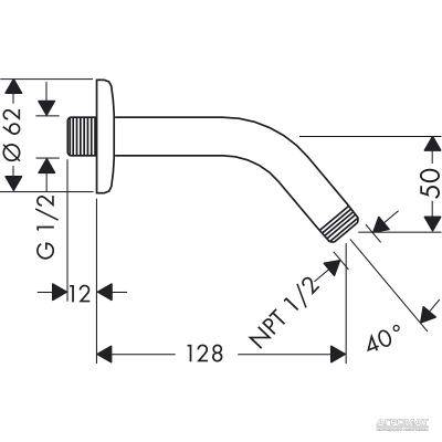 Будкрам купити Тримач-128 верхнього душа Тримач-128 верхнього душа 2