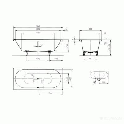 Будкрам купити Mod.110 Classic Duo Ванна 180x80 Mod.110 Classic Duo Ванна 180x80 2