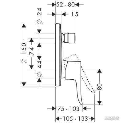 Будкрам купить Metris Внешняя часть смесителя для ванны Metris Внешняя часть смесителя для ванны 2