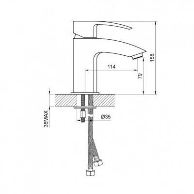 Будкрам купити COUNTRY Змішувач д/раковини з дон. клап. 01011100 COUNTRY Змішувач д/раковини з дон. клап. 01011100 2