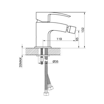 Будкрам купити COUNTRY Змішувач д/біде з дон. клап. 01011100 COUNTRY Змішувач д/біде з дон. клап. 01011100 2