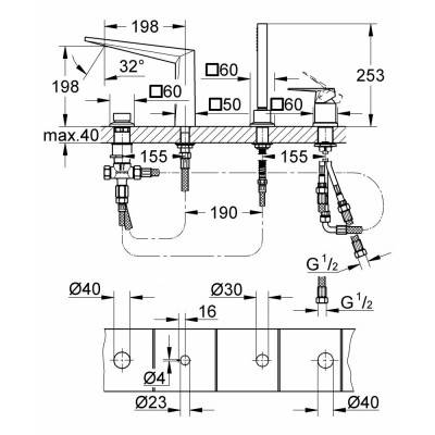 Будкрам купить Allure смеситель для ванны с ручным душем, хром Allure смеситель для ванны с ручным душем, хром 2