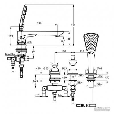 Будкрам купити Balance Змішувач 3-отв. д/ванни Balance Змішувач 3-отв. д/ванни 3