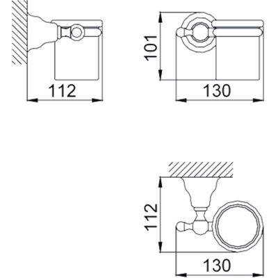 Будкрам купити Charlestone Склянка з тримачем, золото Charlestone Склянка з тримачем, золото 2