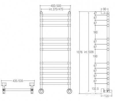 Будкрам купити SOLE Рушникосушка, міжвісь 470мм (535х1076мм), 11 секцій, хром SOLE Рушникосушка, міжвісь 470мм (535х1076мм), 11 секцій, хром 2