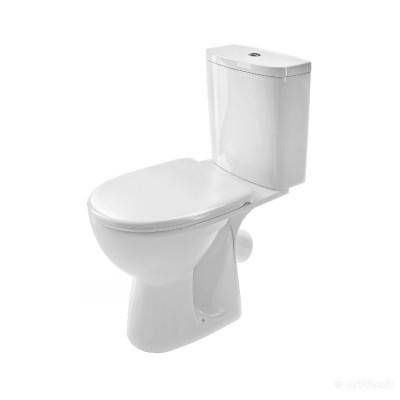 Будкрам купить FREJA Унитаз-компакт косой вып., с полипропиленовым сиденьем и арм. на 3/6 л, н/п