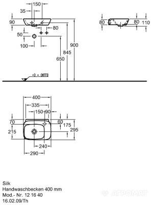 Будкрам купить Silk Умывальник без перелива 400х295мм, белый Silk Умывальник без перелива 400х295мм, белый 2