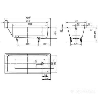 Будкрам купити Mod.653 PURO Ванна 180x80, Easy Clean Mod.653 PURO Ванна 180x80, Easy Clean 3