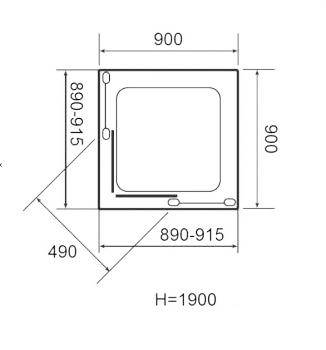 Будкрам купити QUEST Душова кабіна 900*900*1900, квадр., скло прозоре QUEST Душова кабіна 900*900*1900, квадр., скло прозоре 2