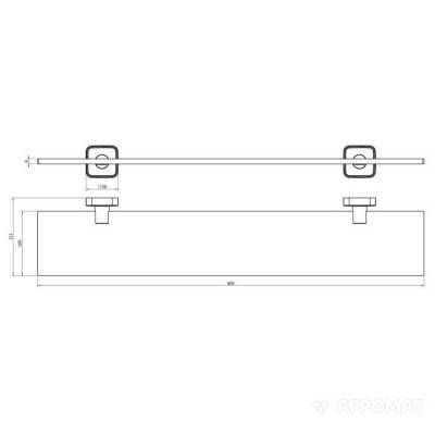 Будкрам купить Modern Line Стеклянная полка, хром Modern Line Стеклянная полка, хром 2