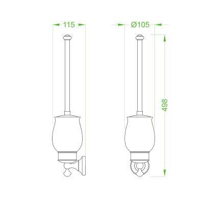 Будкрам купити Charlestone Ceramic Щітка д/унітазу, золото Charlestone Ceramic Щітка д/унітазу, золото 2