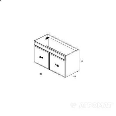 Будкрам купити OPERA Тумба-80 д/раковини  2  дверцят, Коричн.  матовий OPERA Тумба-80 д/раковини  2  дверцят, Коричн.  матовий 2