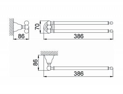Будкрам купити Charlestone Рушникотримач подвійн., хром Charlestone Рушникотримач подвійн., хром 2