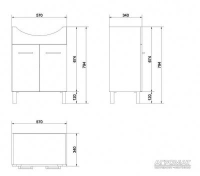 Будкрам купить СЕТ OLIVIA CERSANIA тумба раковина 60 орех  СЕТ OLIVIA CERSANIA тумба раковина 60 орех  2