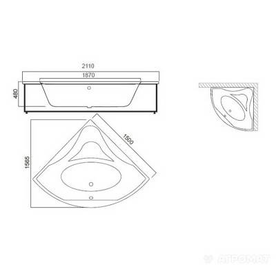Будкрам купить Bliss ванна акриловая 150х150 Bliss ванна акриловая 150х150 2