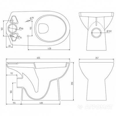 Будкрам купити Nova Pro Унітаз на підлогу Rimfreeз горизонтальним випуском Nova Pro Унітаз на підлогу Rimfreeз горизонтальним випуском 2
