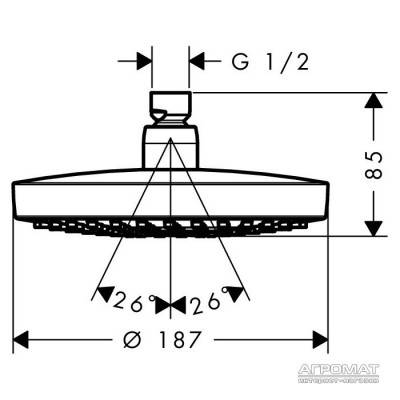 Будкрам купити Croma Select S 180 2jet Верхній душ Croma Select S 180 2jet Верхній душ 2