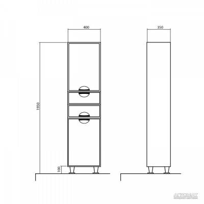 Будкрам купити ГЛОРІЯ Пенал-40 L лівий, без кошика д/білизни ГЛОРІЯ Пенал-40 L лівий, без кошика д/білизни 3