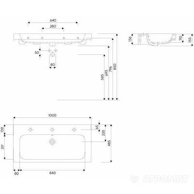 Будкрам купити MODO Умивальник 100см, з отв. MODO Умивальник 100см, з отв. 3