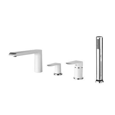 Будкрам купить IVEN Смеситель для ванны врезной (на 4 отверстия), хром/белый