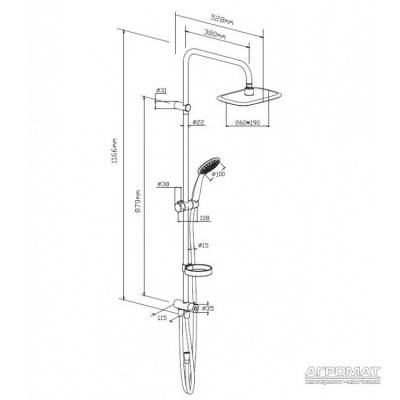 Будкрам купить Palace Evo Душевая система с ручн.душем, хром Palace Evo Душевая система с ручн.душем, хром 2
