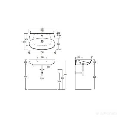 Будкрам купити VIGNONI, раковина 80 см VIGNONI, раковина 80 см 2