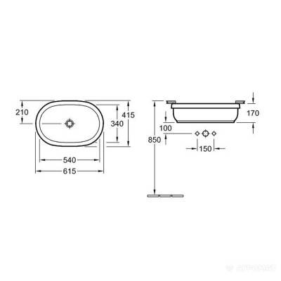 Будкрам купить Architectura Раковина встраиваемая под столешницу, с переливом, 540х340, белая Architectura Раковина встраиваемая под столешницу, с переливом, 540х340, белая 2
