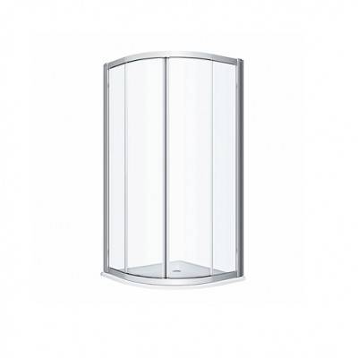 Будкрам купити GEO Душова кабіна напівкругла 90 см, двері розсувні, прозоре скло, срібний блиск, Reflex