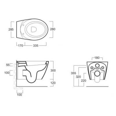 Будкрам купити VI 18/F85/VI 004 VIGNONI, Унітаз підвісний + набір кріп. F85+ кришка д/унітазу, білий матовий VI 18/F85/VI 004 VIGNONI, Унітаз підвісний + набір кріп. F85+ кришка д/унітазу, білий матовий 2