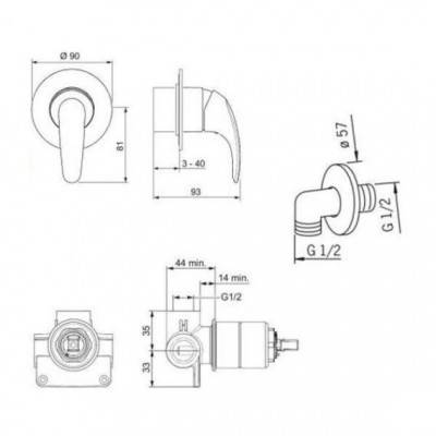 Будкрам купить Polara Комплект скрытой установки с бидеттой  Polara Комплект скрытой установки с бидеттой  3