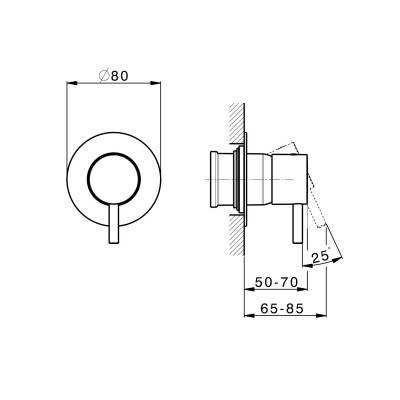 Будкрам купить ART Смеситель скрытого монтажа для душа, черный матовый ART Смеситель скрытого монтажа для душа, черный матовый 2