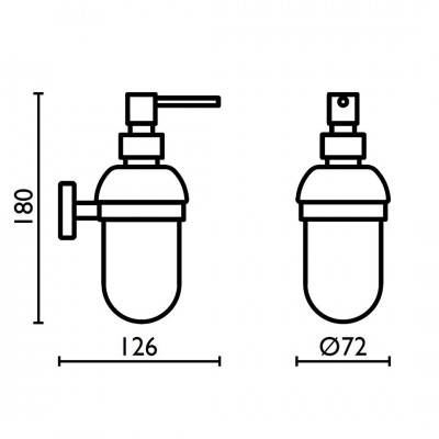Будкрам купити TECNOHOTEL Дозатор підвісний, хром/сатиноване скло TECNOHOTEL Дозатор підвісний, хром/сатиноване скло 2