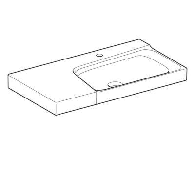 Будкрам купить Xeno2 Умывальник 90 см, с полкой слева, с 1 отверстием под смешаных параз., без перелива, покрытие KeraTect, цвет белый глянец Xeno2 Умывальник 90 см, с полкой слева, с 1 отверстием под смешаных параз., без перелива, покрытие KeraTect, цвет белый глянец 2