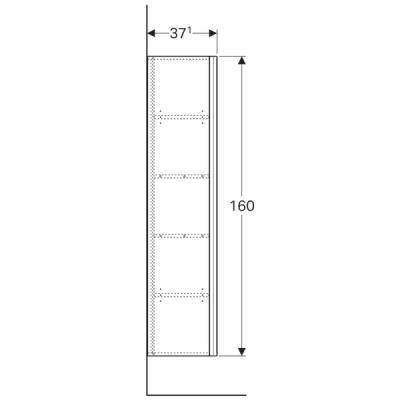 Будкрам купити Citterio Шафка бокова, висока, з 1 дверцятами, 400х1600х371 мм, корпус: сіро-коричневий дуб; фасад: скляна панель чорного кольору Citterio Шафка бокова, висока, з 1 дверцятами, 400х1600х371 мм, корпус: сіро-коричневий дуб; фасад: скляна панель чорного кольору 5