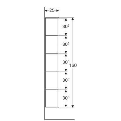 Будкрам купити Citterio Шафка бокова, висока, з дзеркалом, 400х1600х250мм, колір корпуса: сіро-коричневий дуб Citterio Шафка бокова, висока, з дзеркалом, 400х1600х250мм, колір корпуса: сіро-коричневий дуб 5