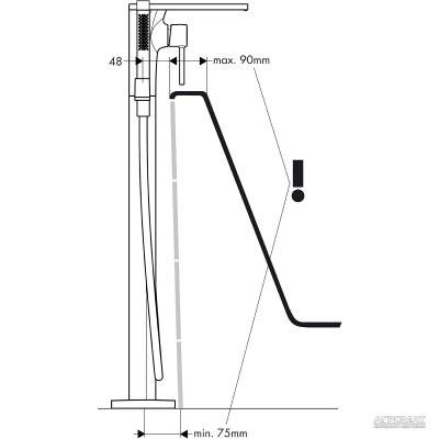 Будкрам купити Massaud Змішувач д/ванни, з підлоги Massaud Змішувач д/ванни, з підлоги 2