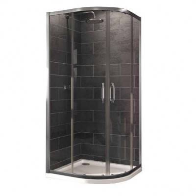 Будкрам купить X1 FLEX Раздвижные душевые дверцы 1/4 круга 900*900*1900 мм, профиль brushed silver, стекло прозрачное