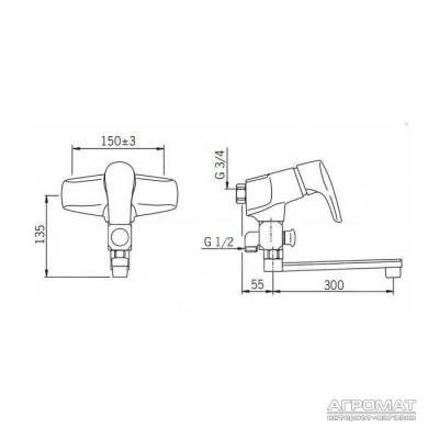 Будкрам купить New Saga Смеситель для ванны New Saga Смеситель для ванны 2