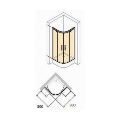 Будкрам купити X1 FLEX Розсувні душові дверцята 1/4 кола 900*900*1900 мм, профіль brushed silver, скло прозоре X1 FLEX Розсувні душові дверцята 1/4 кола 900*900*1900 мм, профіль brushed silver, скло прозоре 2
