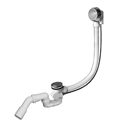 Будкрам купить Сифон для ванны, гофра перелива 100 см, для ванн d52мм, комплект пластик-металл, сливной отвод 40/50мм