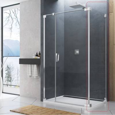 Будкрам купити CADURA бічна стінка, 800 мм, скло прозоре, проф.алюм.хром