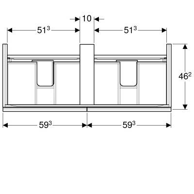 Будкрам купити  Acanto Тумба під подвійний умивальник120 см, з 1 висув.ящиком та з 1 висув.внутр.ящиком, корпус: лакований ультраглянець/білий, фасад: біле скло  Acanto Тумба під подвійний умивальник120 см, з 1 висув.ящиком та з 1 висув.внутр.ящиком, корпус: лакований ультраглянець/білий, фасад: біле скло 3